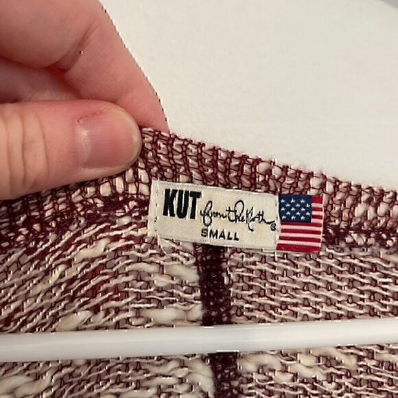 KUT FROM THE KLOTH STITCH FIX Nancy Marled Sweater Top Burgundy Red 3/4 Sleeve S - Picture 5 of 12